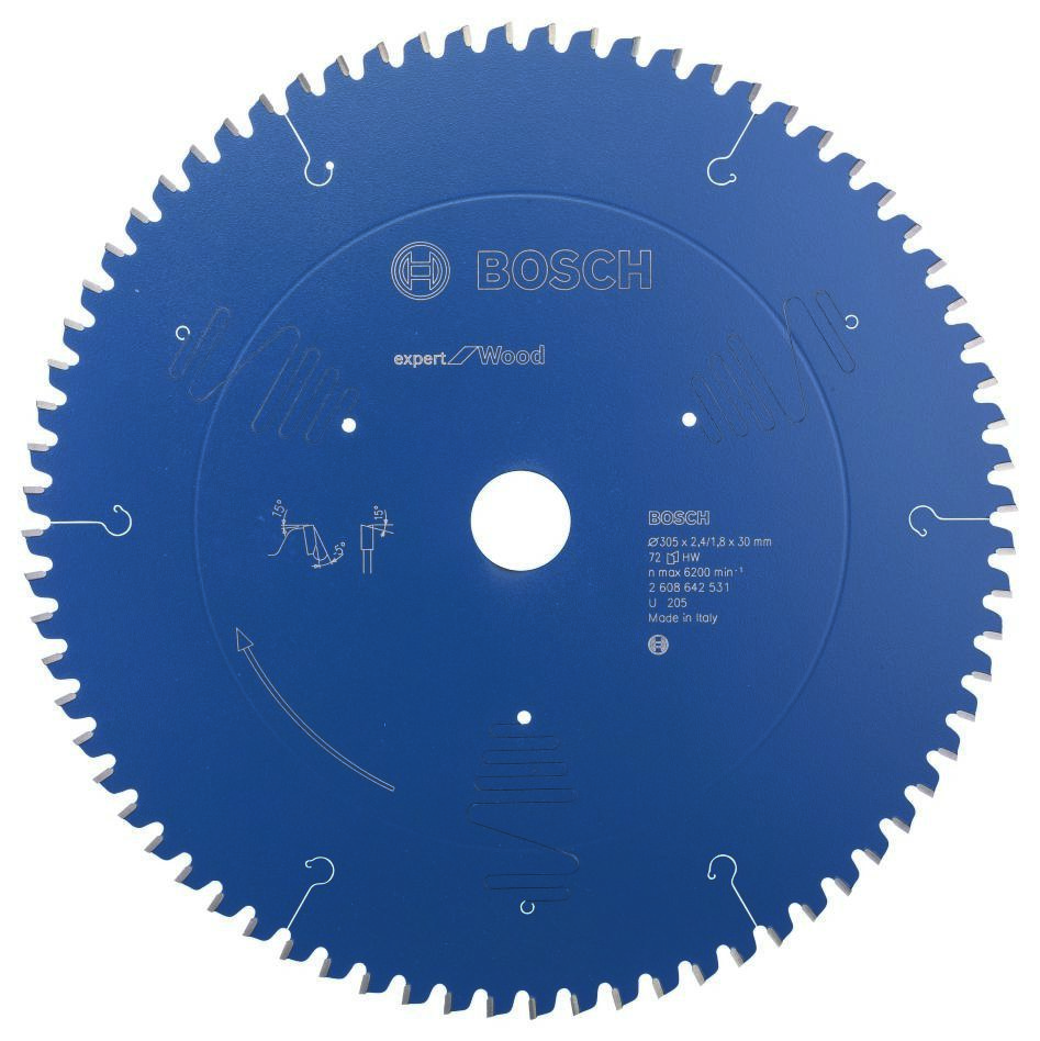 Bosch Professional Accessories 2608642531 Carbide Circular Saw Blade Expert for Wood 305 x 30 x 72T