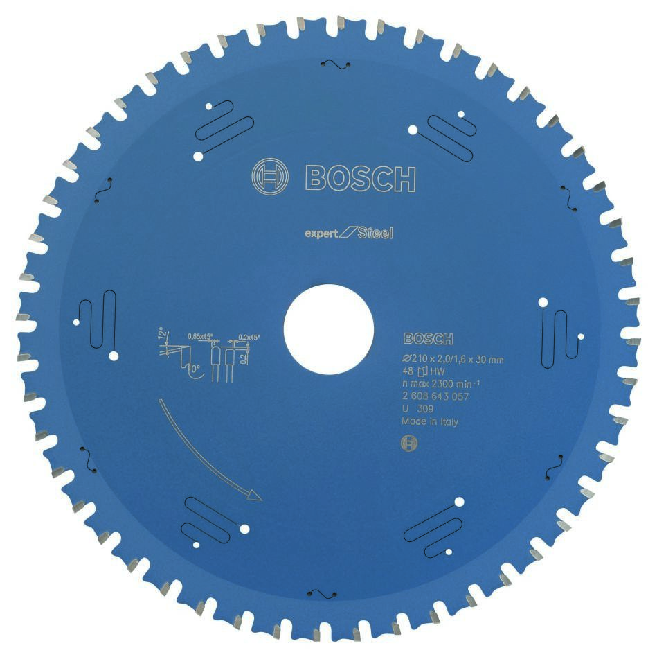Bosch Professional Accessories 2608643057 Carbide Circular Saw Blade Expert for Steel 210 x 30 x 48T