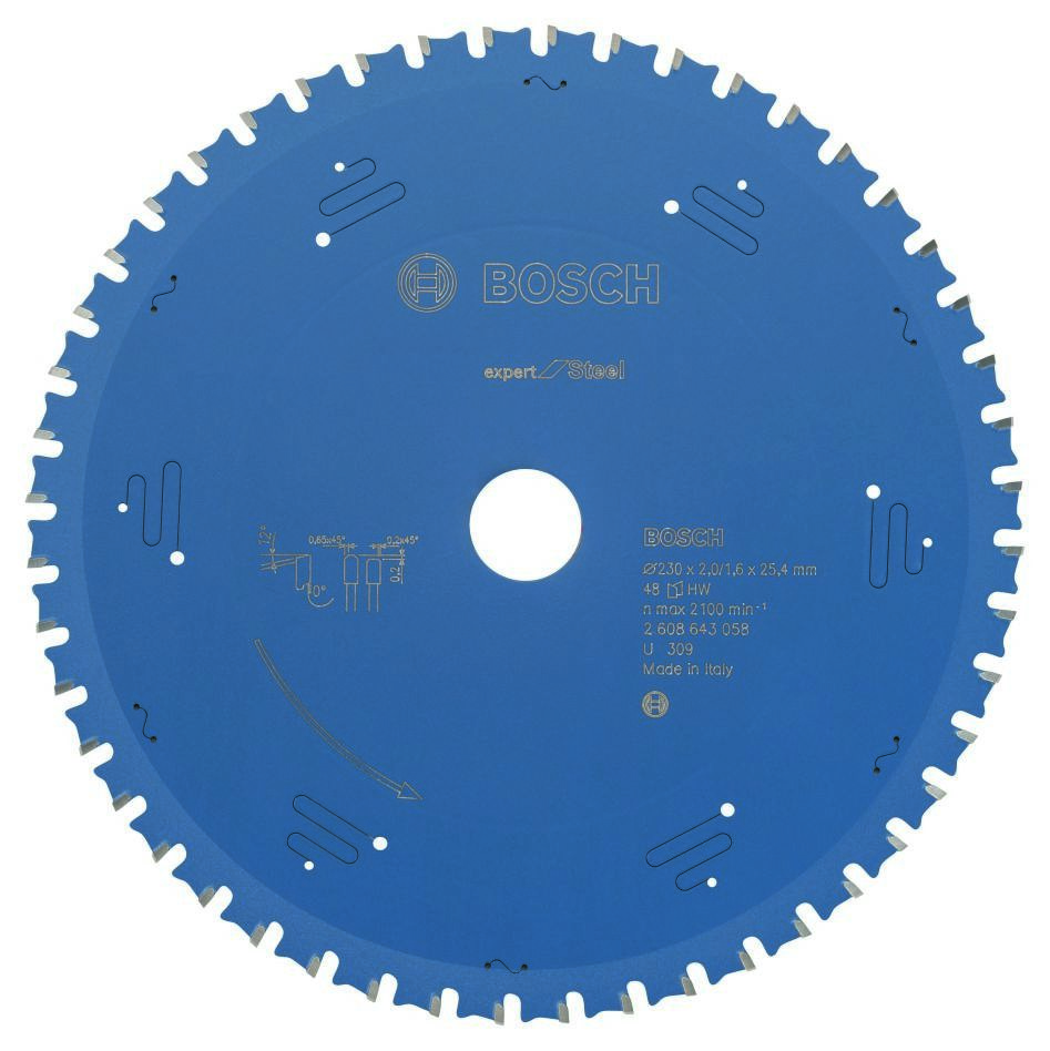 Bosch Professional Accessories 2608643058 Carbide Circular saw blade Expert for Steel 230 x 25.4 x 48T