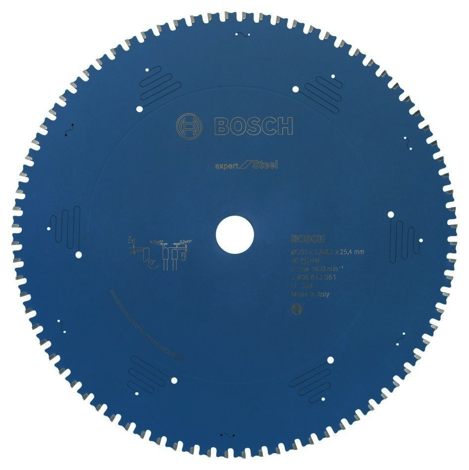 Bosch Professional Accessories 2608643061 Carbide Circular saw blade Expert for Steel 305 x 25.4 x 80T