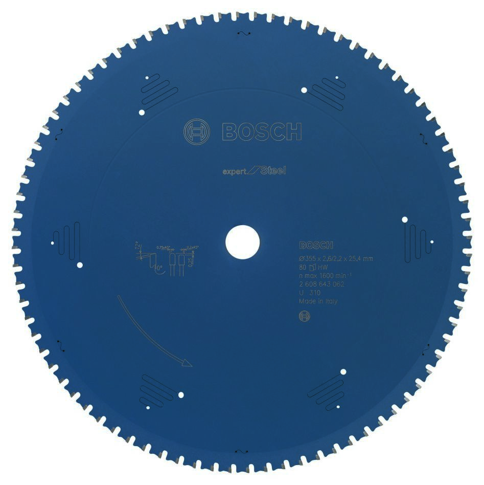 Bosch Professional Accessories 2608643062 Carbide Circular saw blade Expert for Steel 355 x 25.4 x 80T
