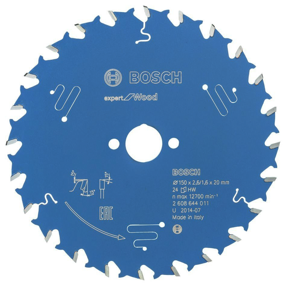 Bosch Professional Accessories 2608644011 Carbide Circular saw blade Expert for Wood 150 x 20 x 24T