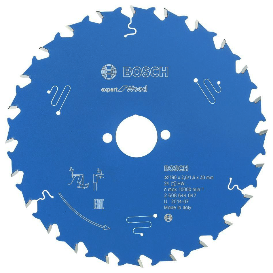 Bosch Professional Accessories 2608644047 Carbide Circular saw blade Expert for Wood 190 x 30 x 24T