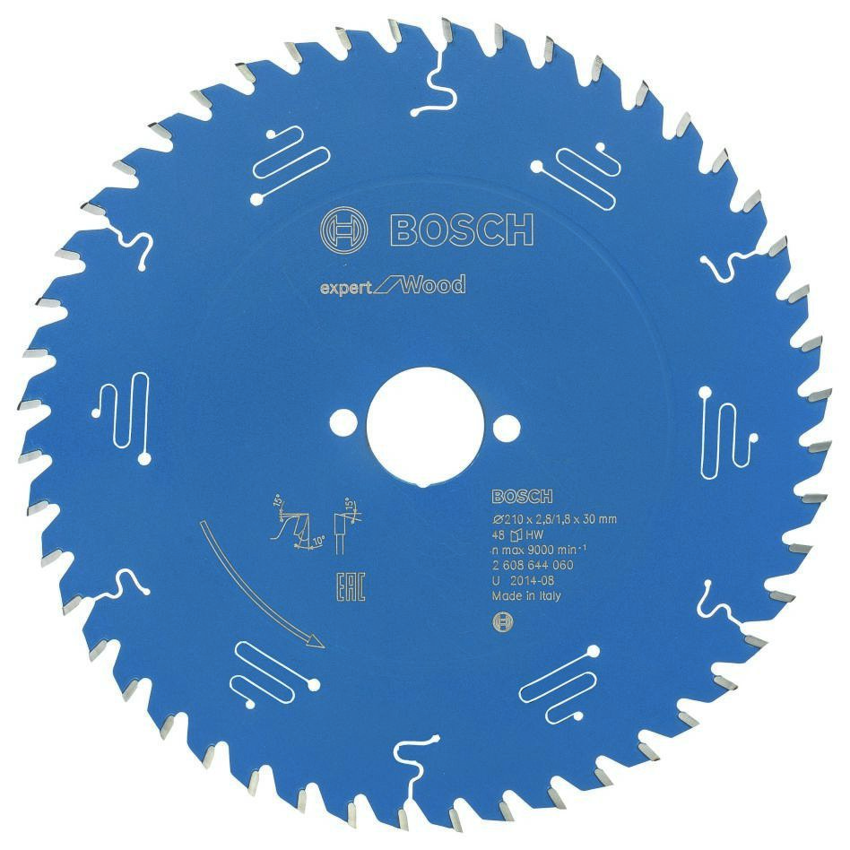 Bosch Professional Accessories 2608644060 Circular saw blade Expert for Wood, 210 x 30 x 2.8 mm, 48T