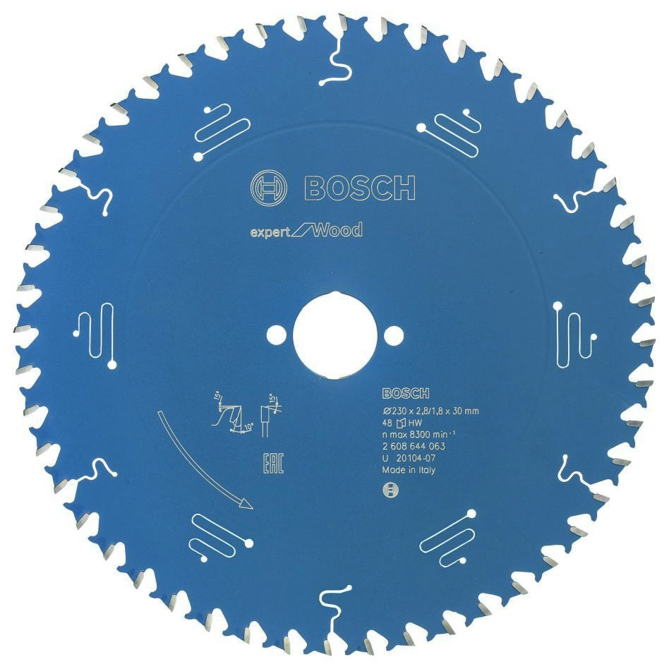 Bosch Professional Accessories 2608644063 Carbide Circular saw blade Expert for Wood 230 x 30 x 48T