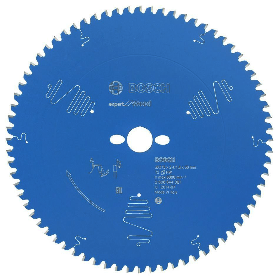 Bosch Professional Accessories 2608644081 Carbide Circular saw blade Expert for Wood 315 x 30 x 72T