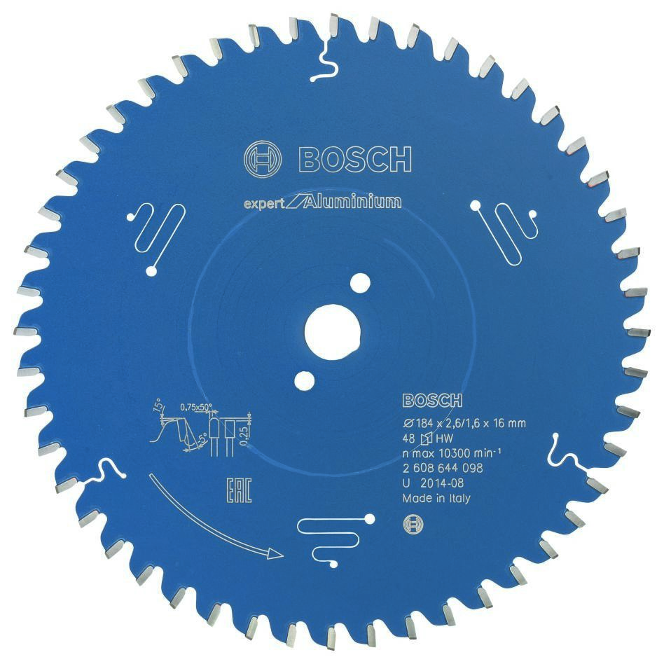 Bosch Professional Accessories 2608644098 Carbide Circular saw blade Expert for Aluminum 184 x 16 x 48T