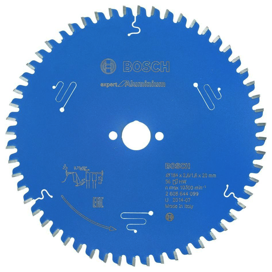 Bosch Professional Accessories 2608644099 Carbide Circular saw blade Expert for Aluminum 184 x 20 x 56T