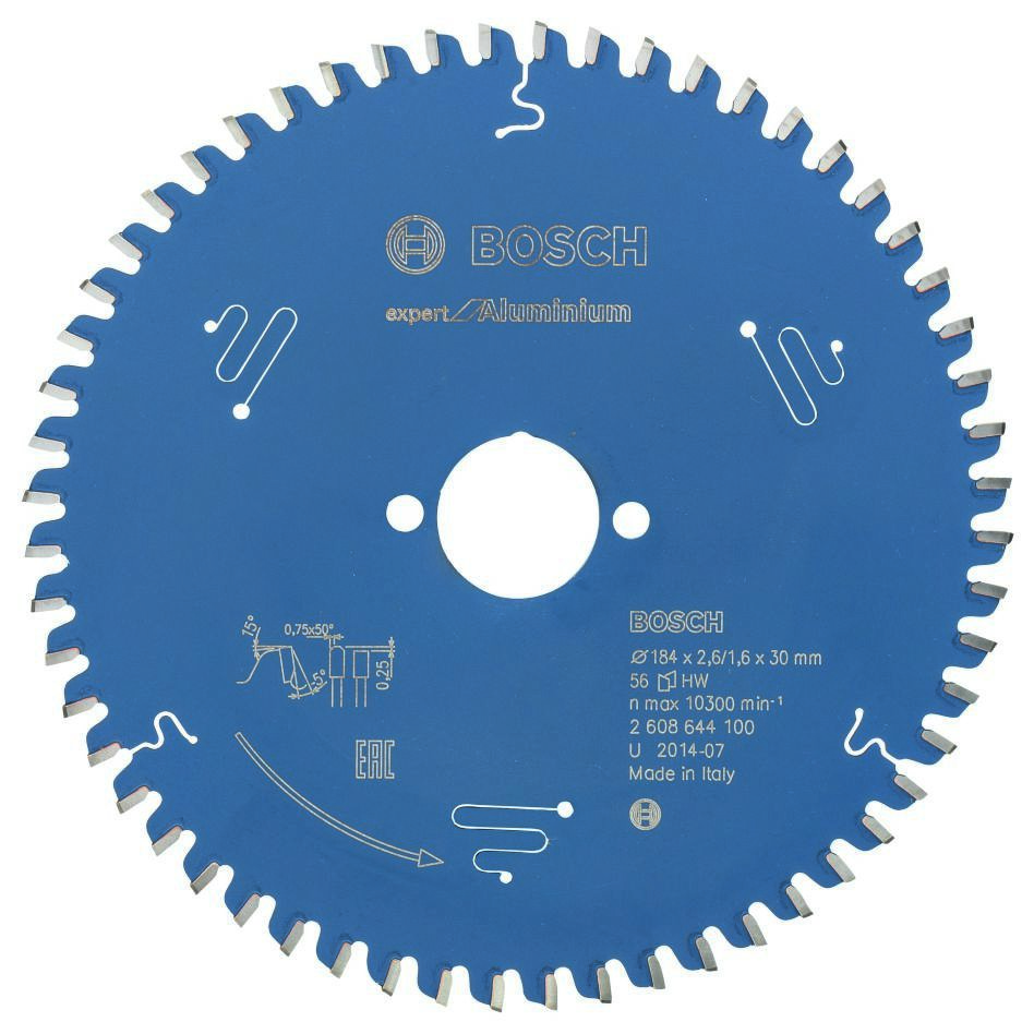 Bosch Professional Accessories 2608644100 Carbide Circular saw blade Expert for Aluminum 184 x 30 x 56T