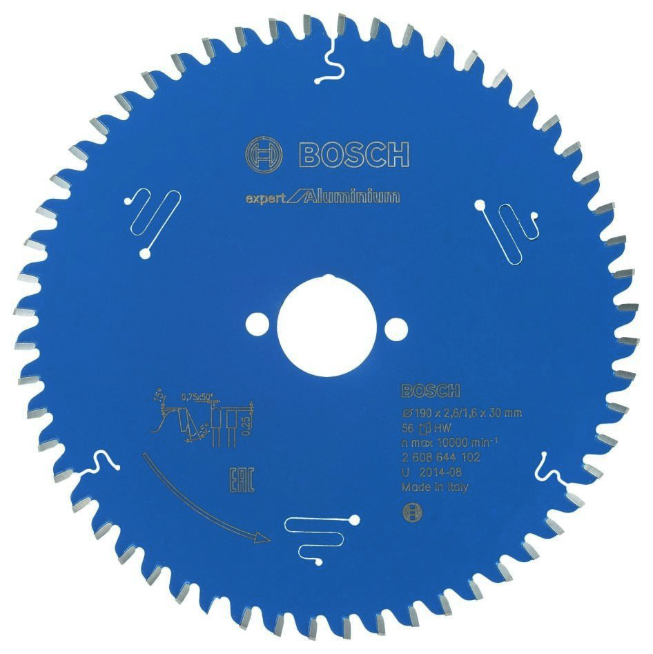 Bosch Professional Accessories 2608644102 Carbide Circular saw blade Expert for Aluminum 190 x 30 x 56T