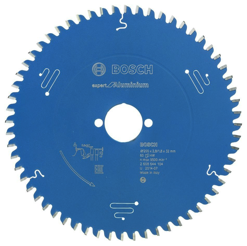 Bosch Professional Accessories 2608644104 Carbide Circular saw blade Expert for Aluminum 200 x 32 x 60T