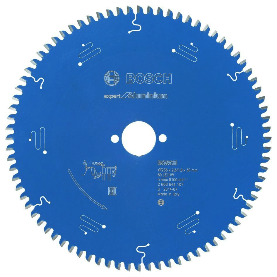 Bosch Professional Accessories 2608644107 Carbide Circular saw blade Expert for Aluminum 235 x 30 x 80T