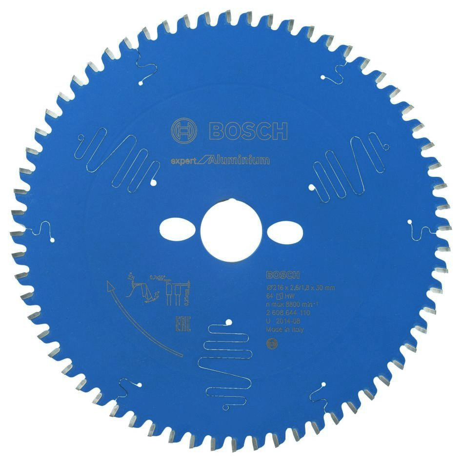 Bosch Professional Accessories 2608644110 Carbide Circular saw blade Expert for Aluminum 216 x 30 x 64T