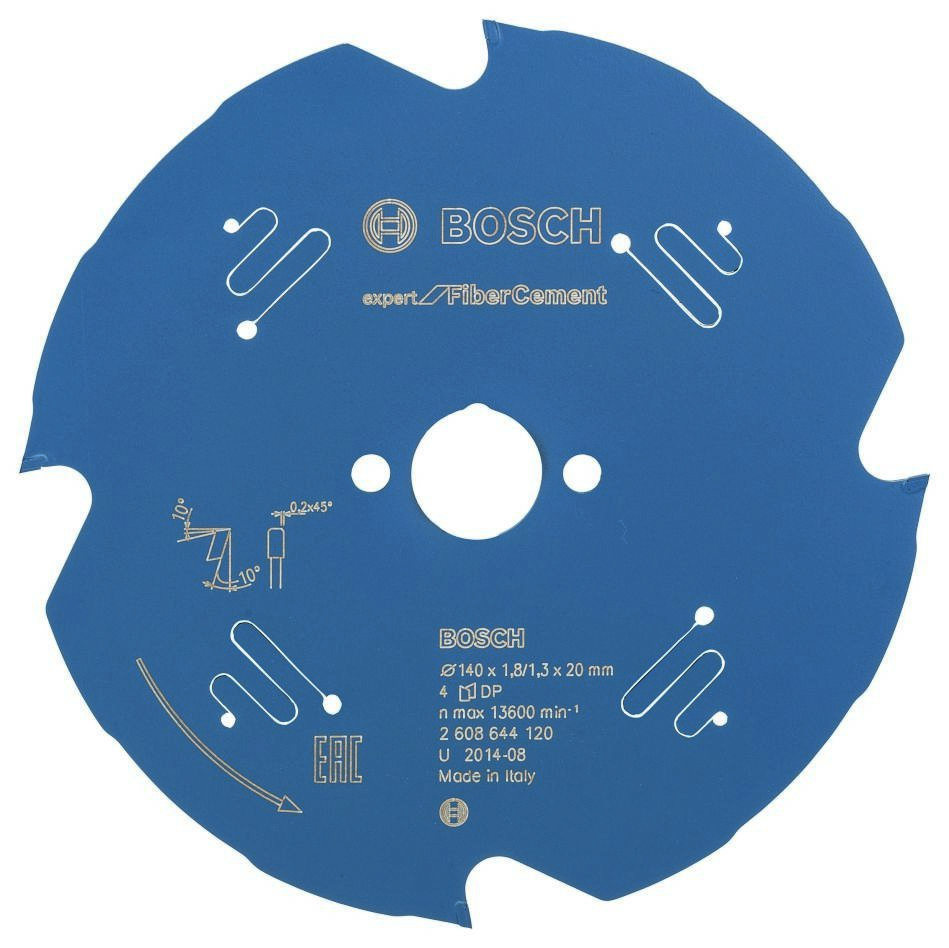 Bosch Professional Accessories 2608644120 Carbide Circular saw blade Fibre Cement Expert 140 x 20 x 4T