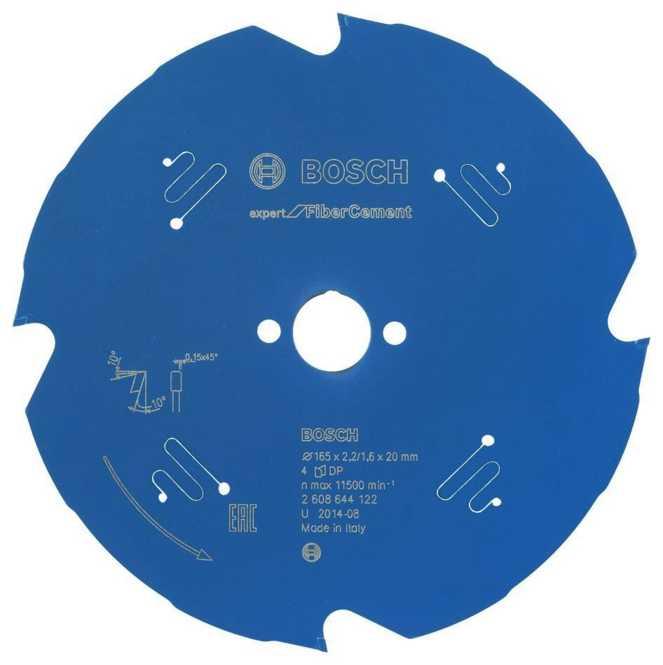 Bosch Professional Accessories 2608644122 Carbide Circular saw blade Fibre Cement Expert 165 x 20 x 4T