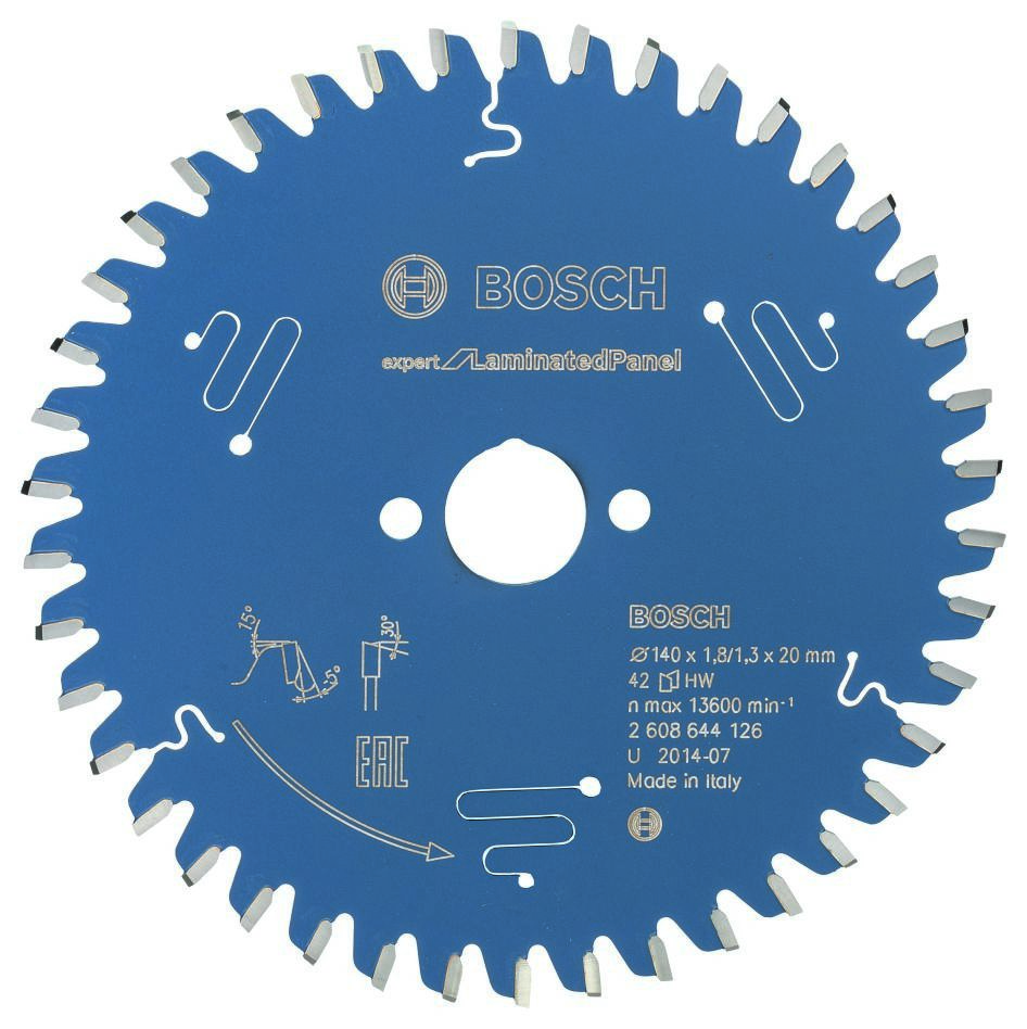 Bosch Professional Accessories 2608644126 Carbide Circular saw blade Expert for Laminated Panel 140 x 20 x 42T