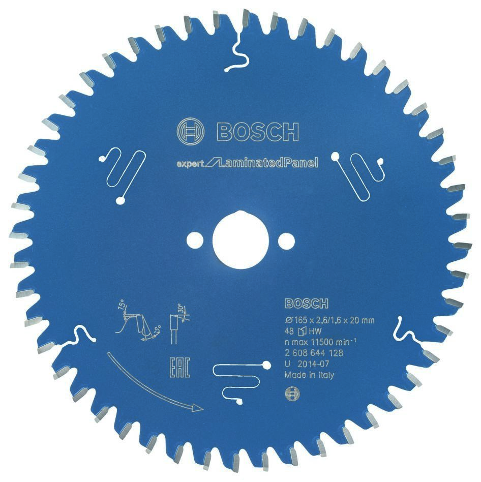 Bosch Professional Accessories 2608644128 Carbide Circular saw blade Expert for Laminated Panel 165 x 20 x 48T