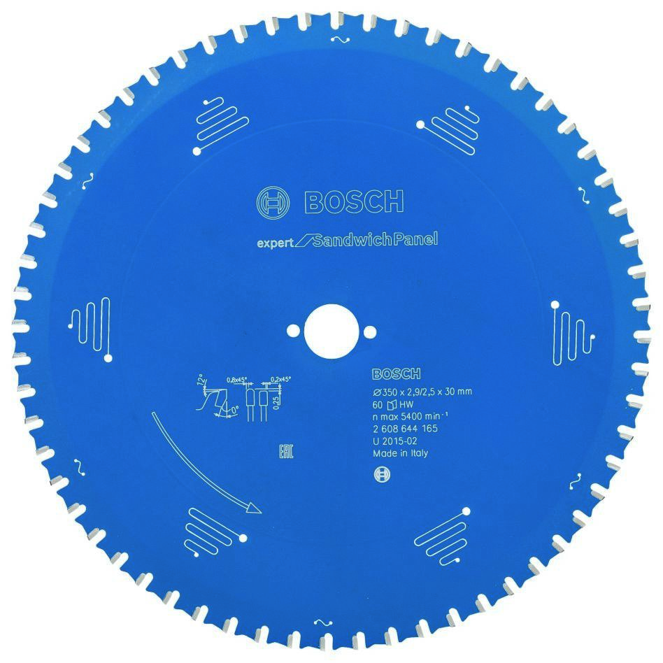 Bosch Professional Accessories 2608644165 Carbide Circular saw blade Expert for Sandwich Panel 350 x 30 x 60T