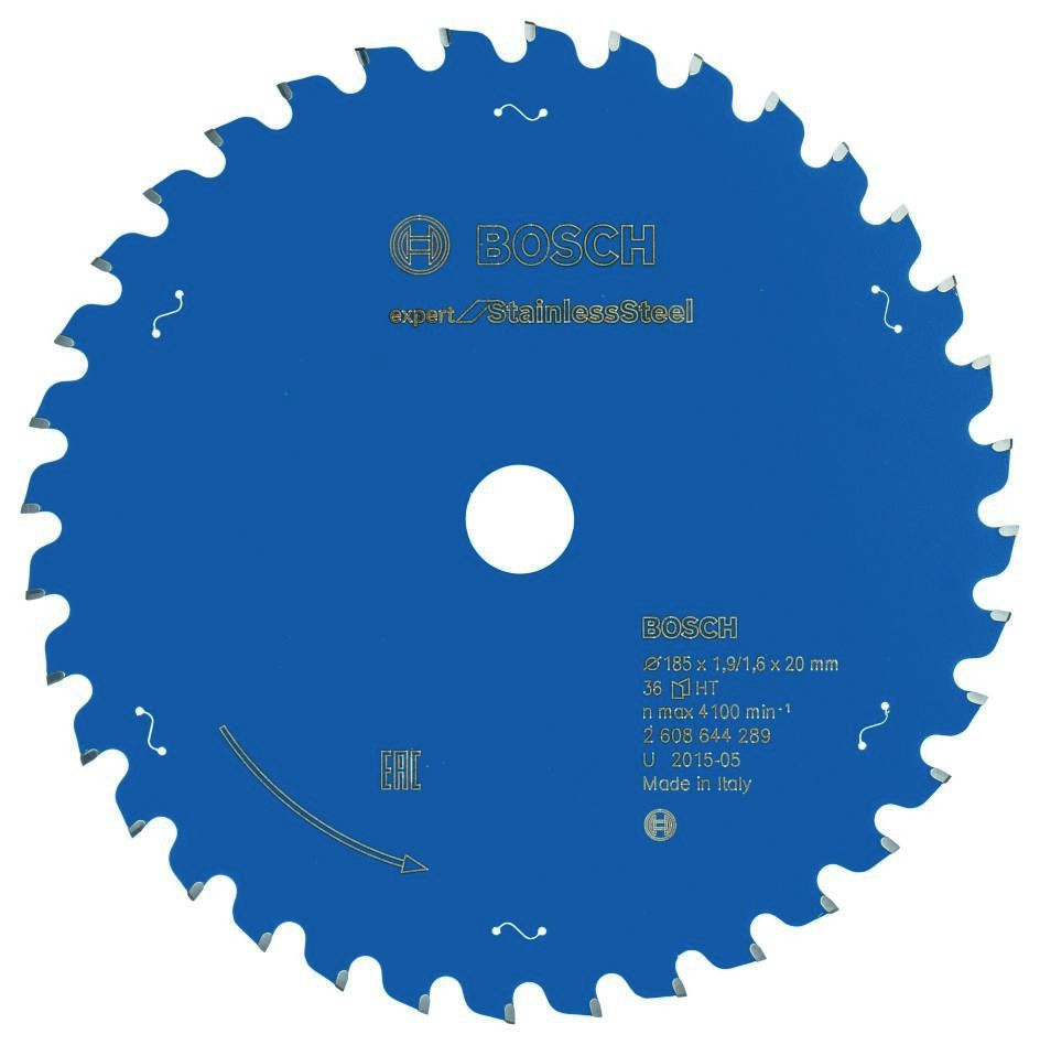 Bosch Professional Accessories 2608644289 Carbide Circular saw blade Expert for Stainless Steel 185 x 20 x 36T