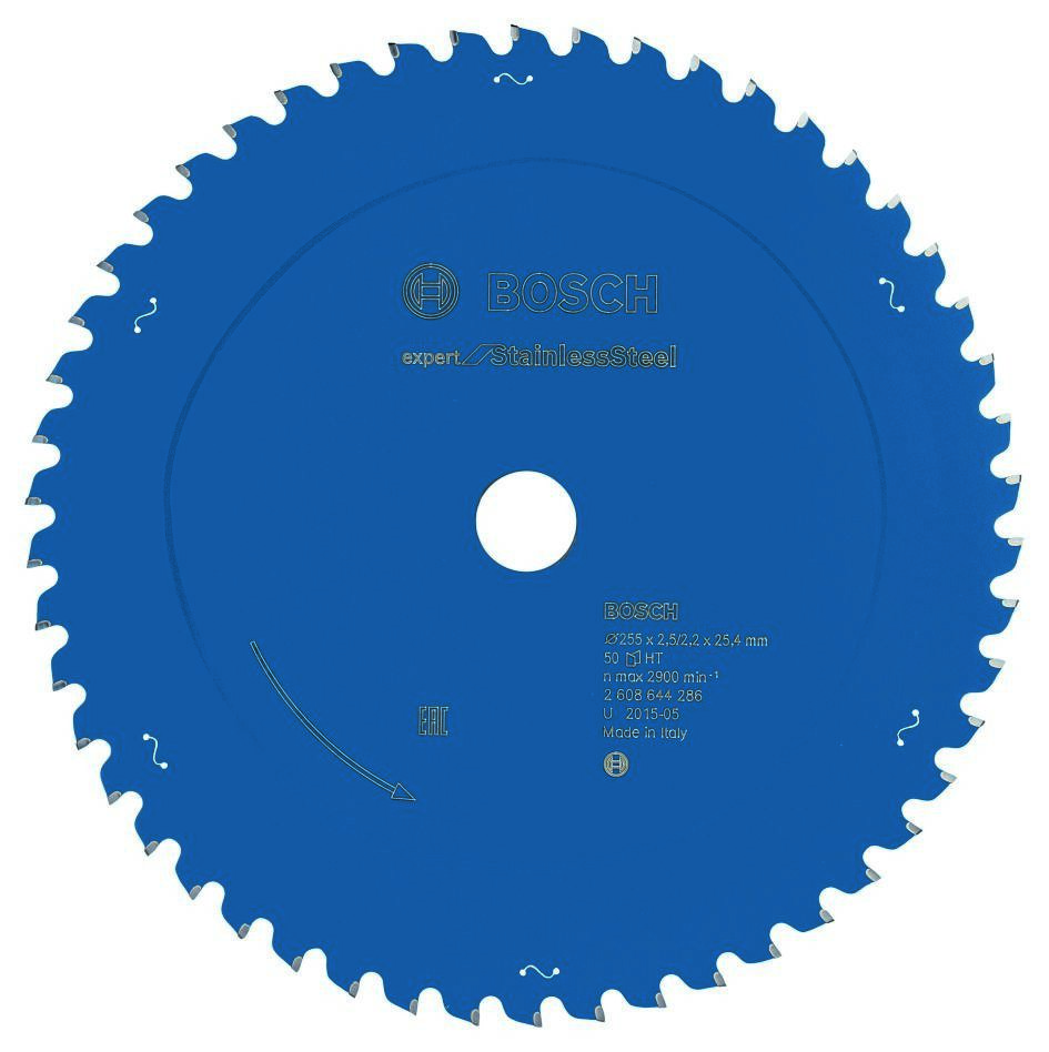 Bosch Professional Accessories 2608644286 Carbide Circular Saw Blade Expert for Stainless Steel 255 x 25.4 x 50T