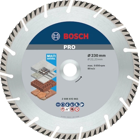 Bosch Professional Accessories 2608615065 Diamond Cut-off wheel Standard for Universal 230x22.23x2.6x10mm