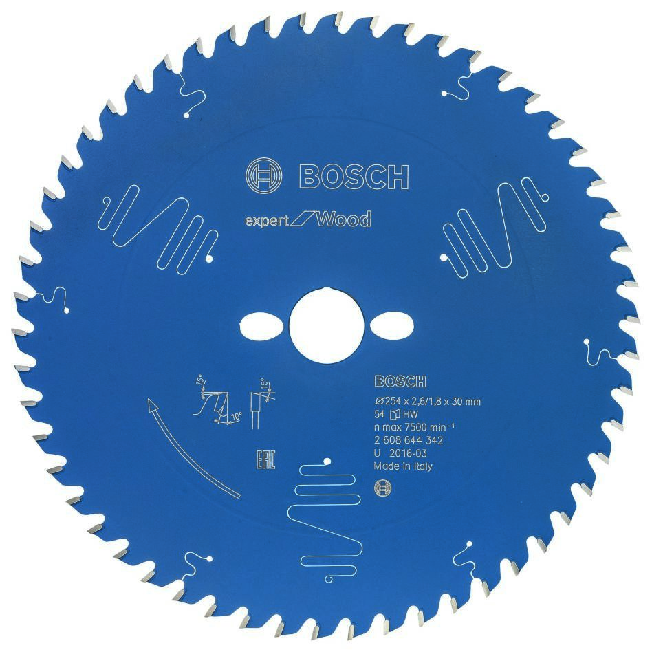 Bosch Professional Accessories 2608644342 Carbide Circular saw blade Expert for Wood 254 x 30 x 54T