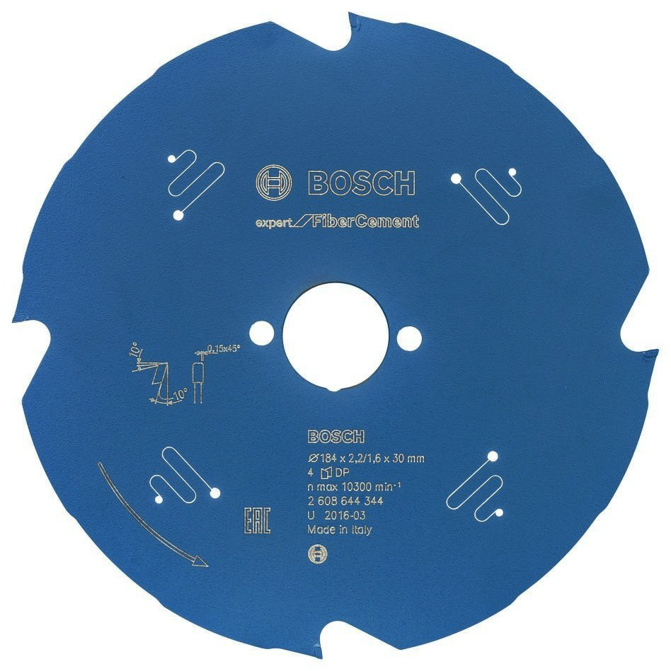 Bosch Professional Accessories 2608644344 Carbide Circular saw blade Expert for Fibre Cement 184 x 30 x 4T