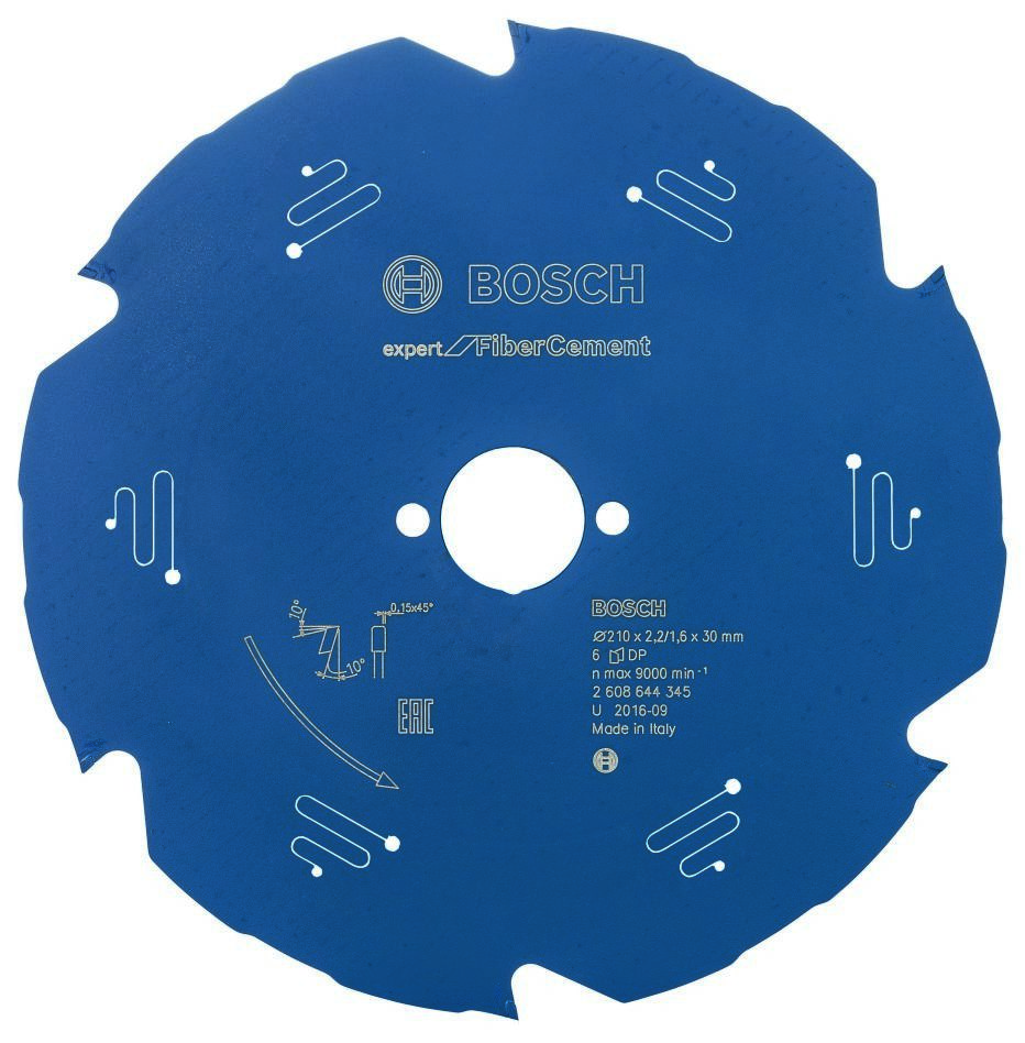 Bosch Professional Accessories 2608644345 Carbide Circular saw blade Expert for Fibre Cement 210 x 30 x 6T