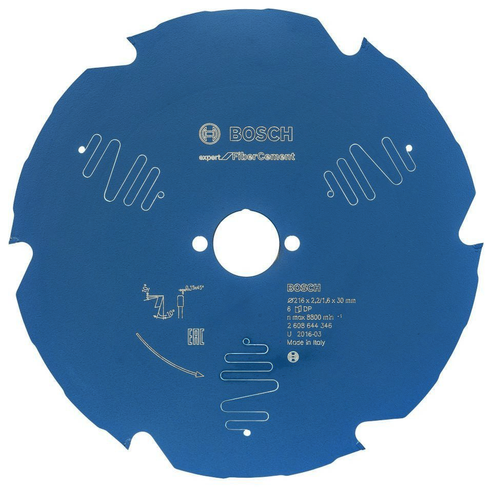 Bosch Professional Accessories 2608644346 Carbide Circular saw blade Expert for Fibre Cement 216 x 30 x 6T