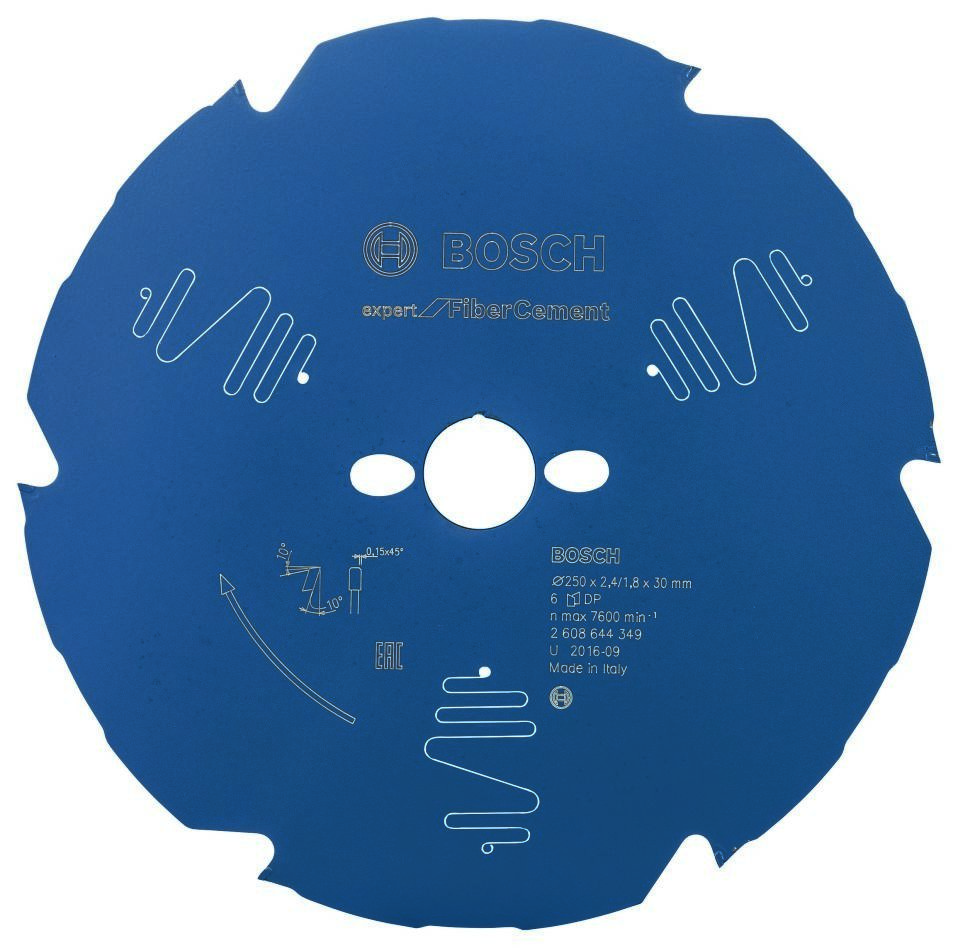 Bosch Professional Accessories 2608644349 Carbide Circular saw blade Expert for Fibre Cement 250 x 30 x 6T