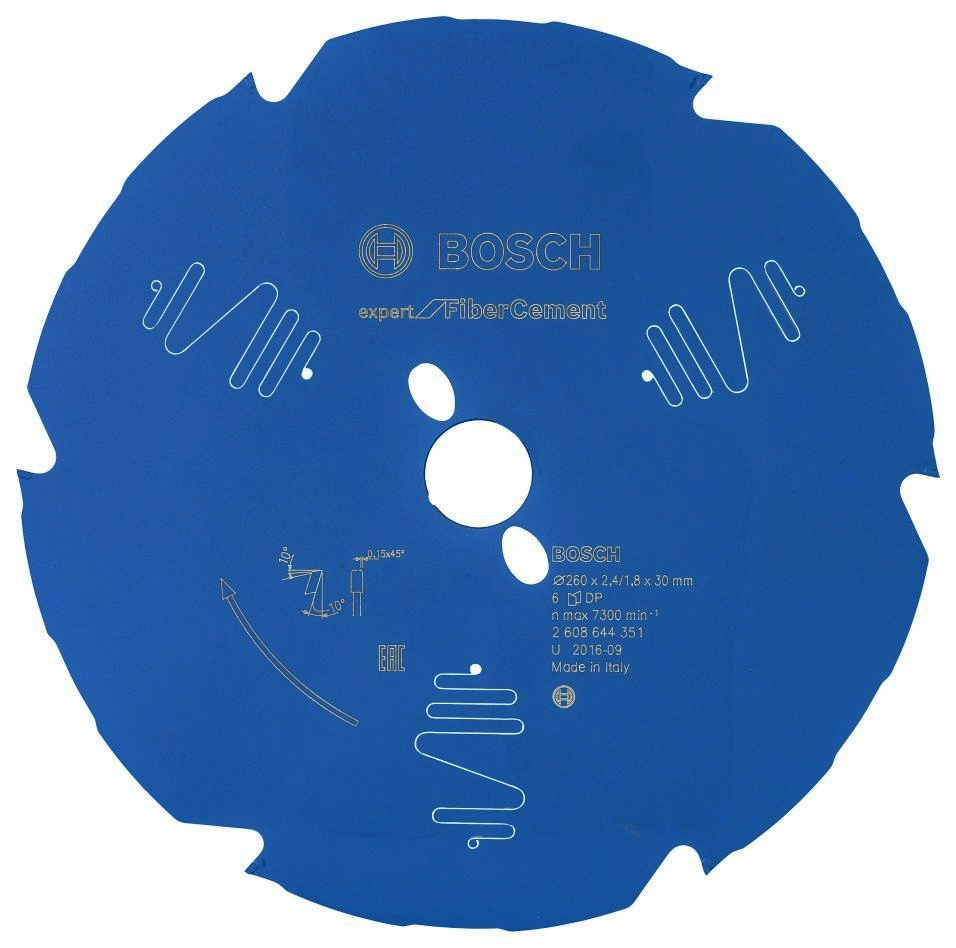 Bosch Professional Accessories 2608644351 Carbide Circular saw blade Expert for Fibre Cement 260 x 30 x 6T
