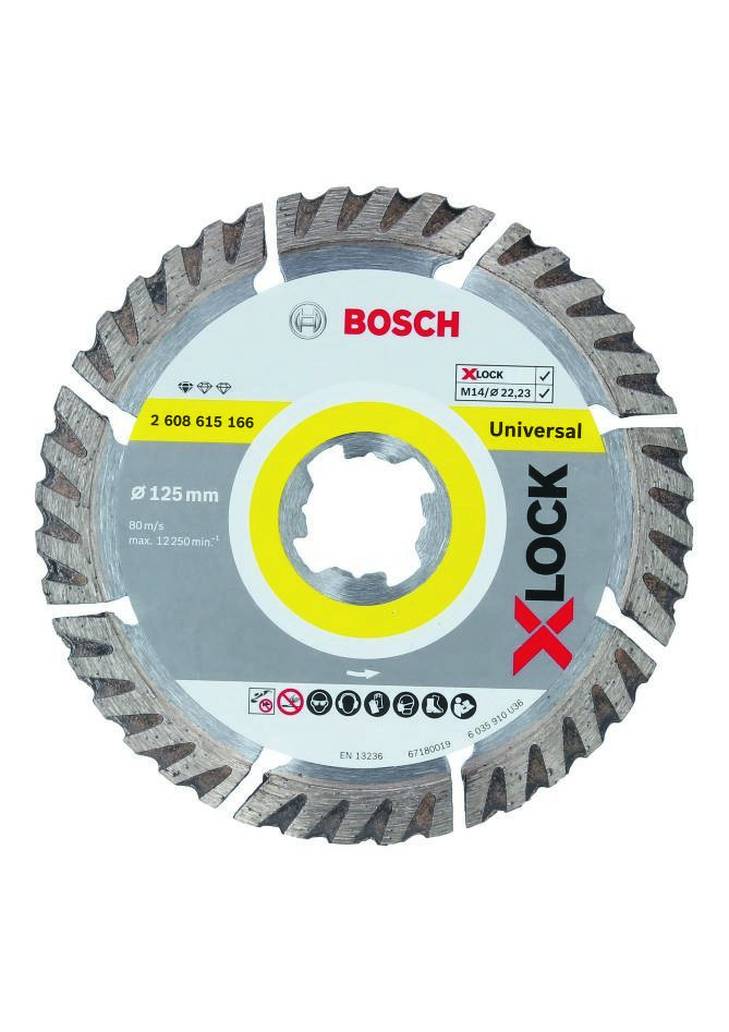 Bosch Professional Accessories 2608615166 X-LOCK Diamond cutting disc Best for Universal 125 x 22.23 x 2.0 x 10.0 mm 2608615166