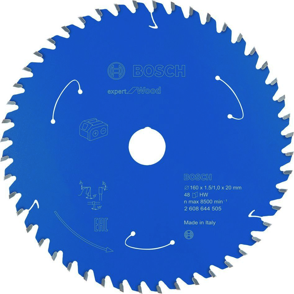 Bosch Professional Accessories 2608644505 Carbide Circular saw blade Wood Expert for cordless saws 160 x 20 x T48