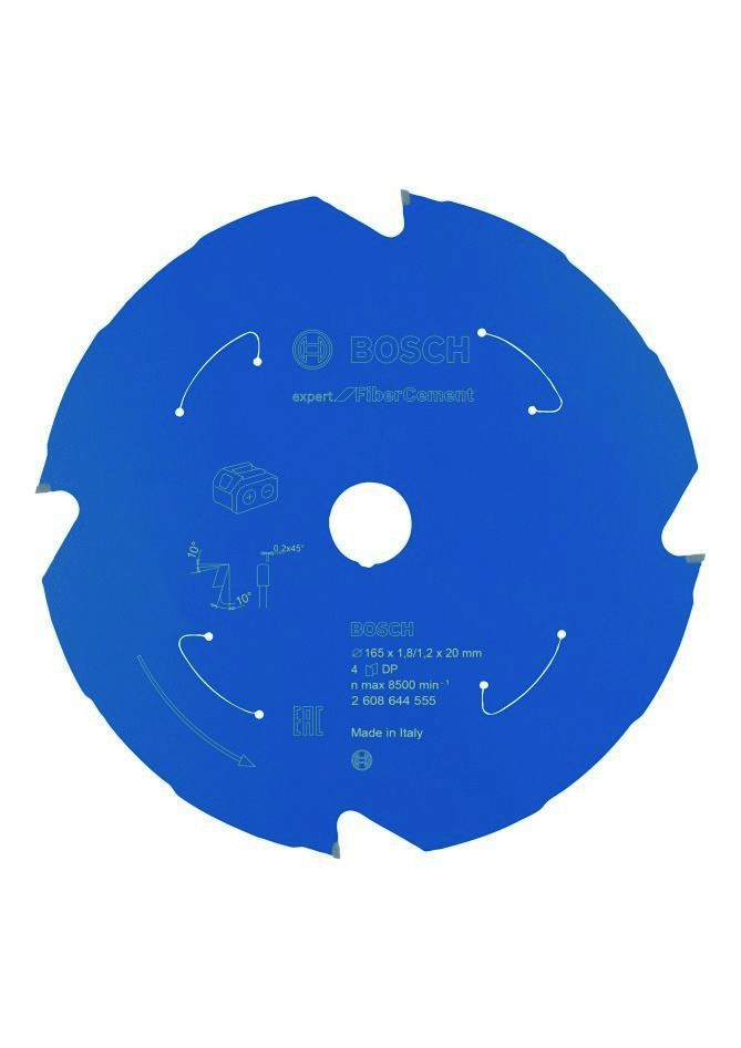 Bosch Professional Accessories 2608644555 Carbide Circular saw blade Fibre Cement Expert for cordless saws 165 x 20 x T4 2608644555