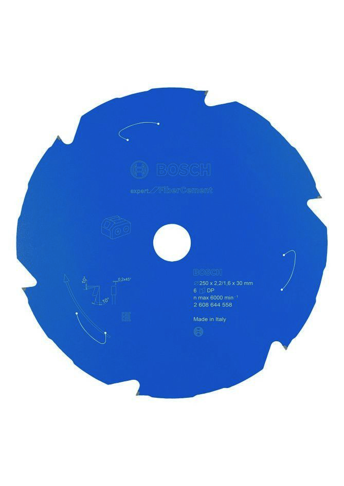 Bosch Professional Accessories 2608644558 Carbide Circular saw blade Fibre Cement Expert for cordless saws 250 x 30 x T6 2608644558
