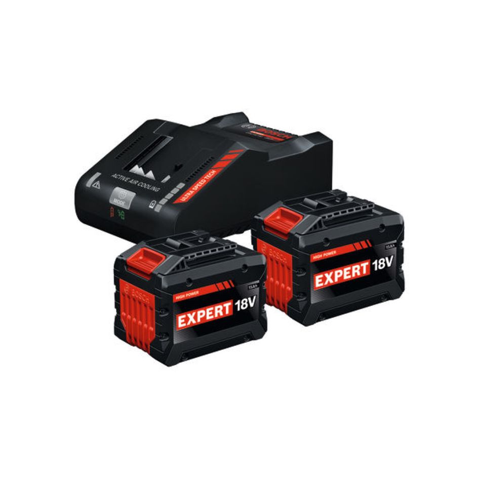 Bosch Professional Accessories 1600A0373Z EXBA18V-150/160 Battery Starter Set 2x EXBA18V-150 and charger EXAL18V-160 in box
