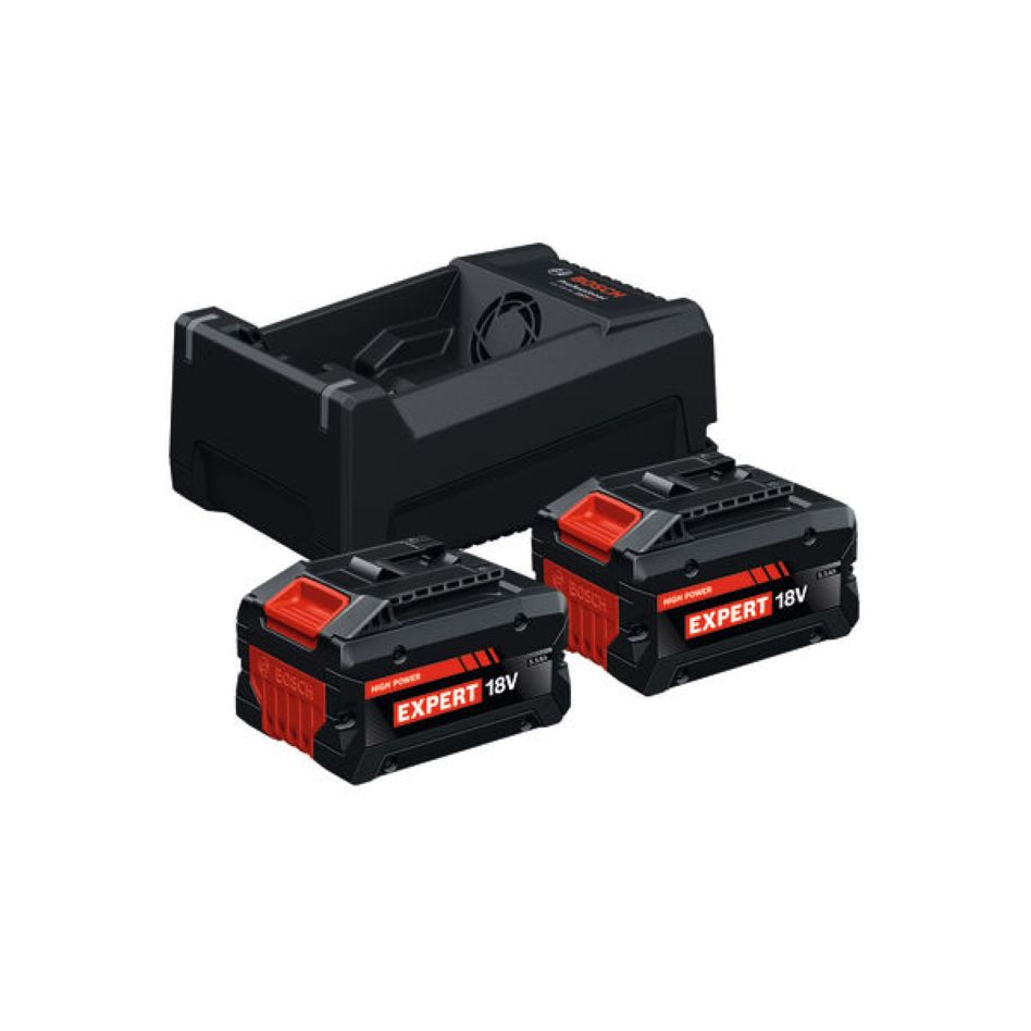 Bosch Professional Accessories 1600A0373P EXBA18V-55 Battery Starter Set 2x EXBA18V-55 and charger GAL12V/18V-80 in box