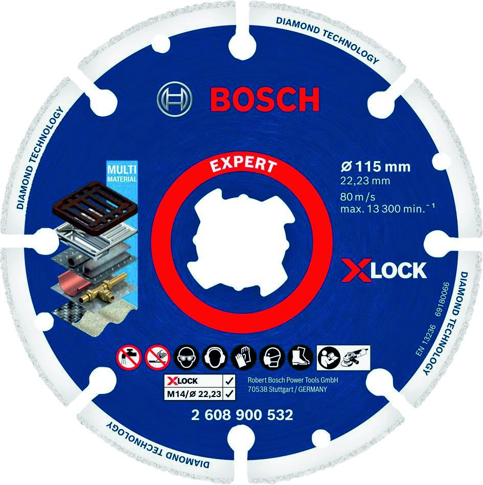 Bosch Professional Accessories 2608900532 Expert Diamond Metal Wheel X-LOCK cut-off wheel 115 x 22,23 mm