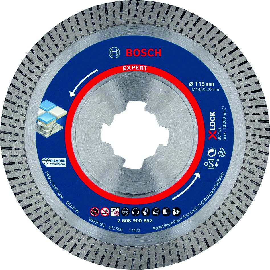 Bosch Professional Accessories 2608900657 Expert HardCeramic X-LOCK diamond Cut-off wheel 115 x 22,23 x 1,4 x 10 mm