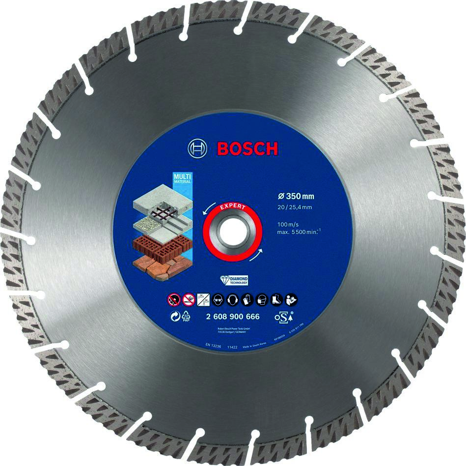 Bosch Professional Accessories 2608900666 Expert MultiMaterial diamond Cut-off wheel 350 x 20/25,40 x 3,3 x 15 mm