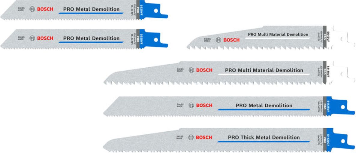 Bosch Professional Accessories 2607011820 PRO Demolition saw blade set 6-piece in blister with storage box