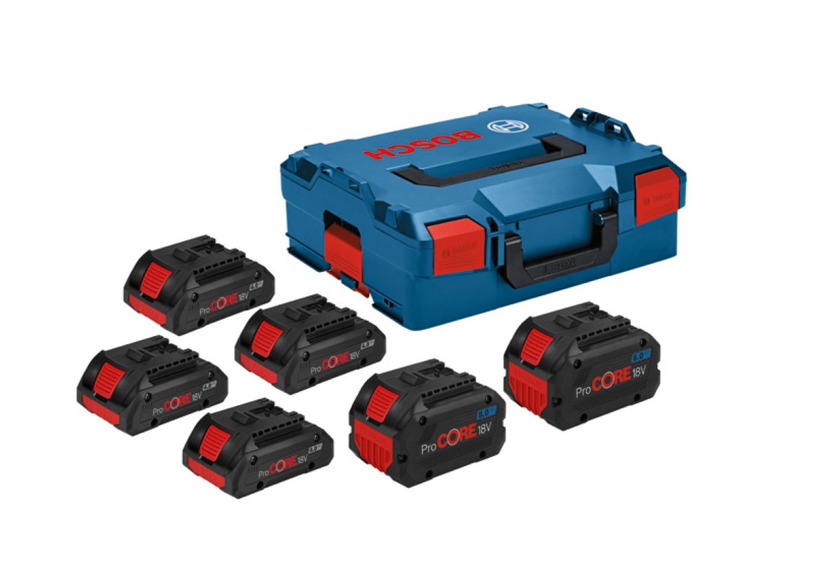 Bosch Professional Accessories 1600A02A2T Battery Set in L-Boxx - 4 x ProCore 18V 4.0 ah battery + 2 x ProCore 8.0 ah