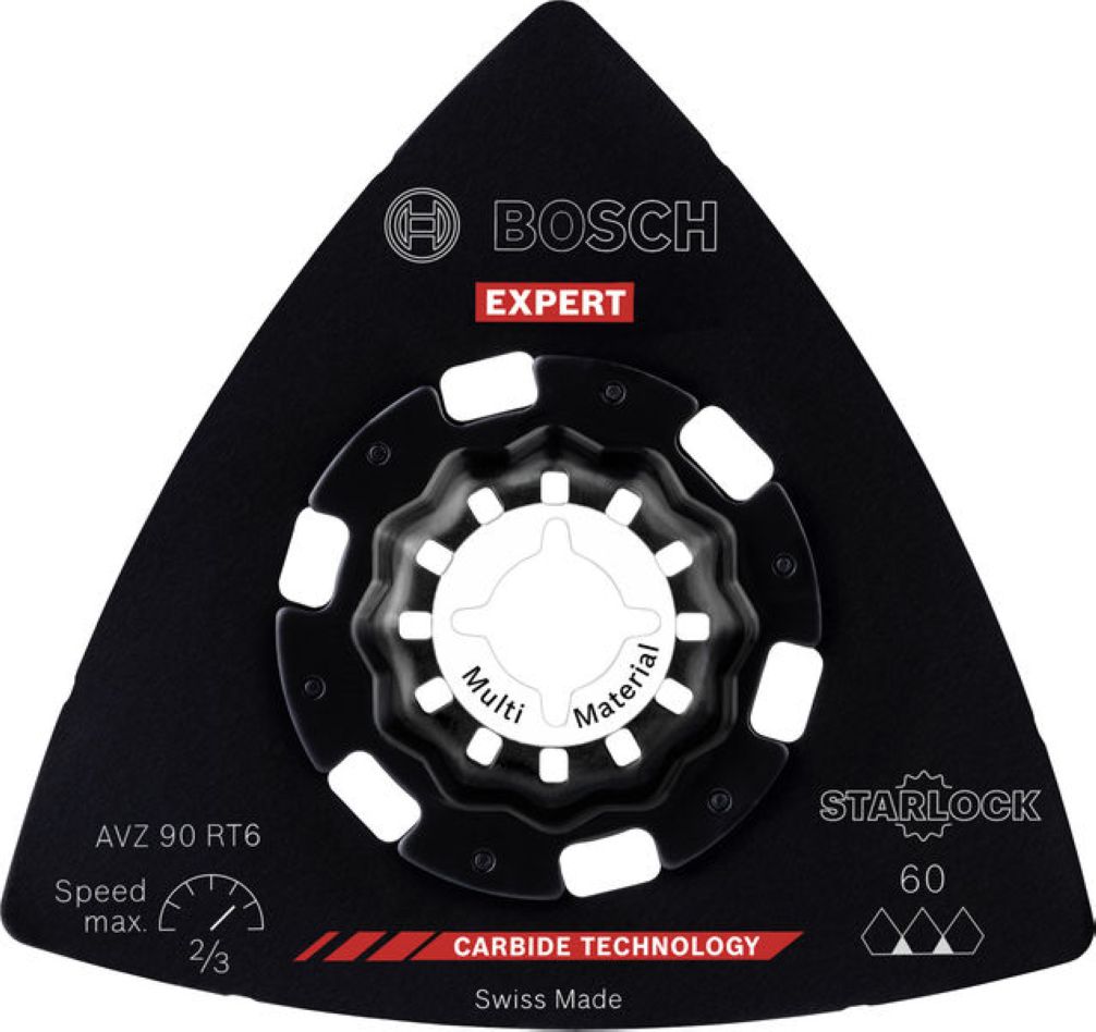 Bosch Professional Accessories 2608902064 EXPERT Starlock Sanding Plate AVZ 90 RT6 Carbide Grout+Abrasive 90 1x