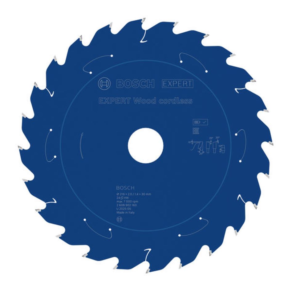 Bosch Professional Accessories 2608902163 EXPERT Circular saw blade Wood cordless 216 x 2/1.4 x 30 mm T24
