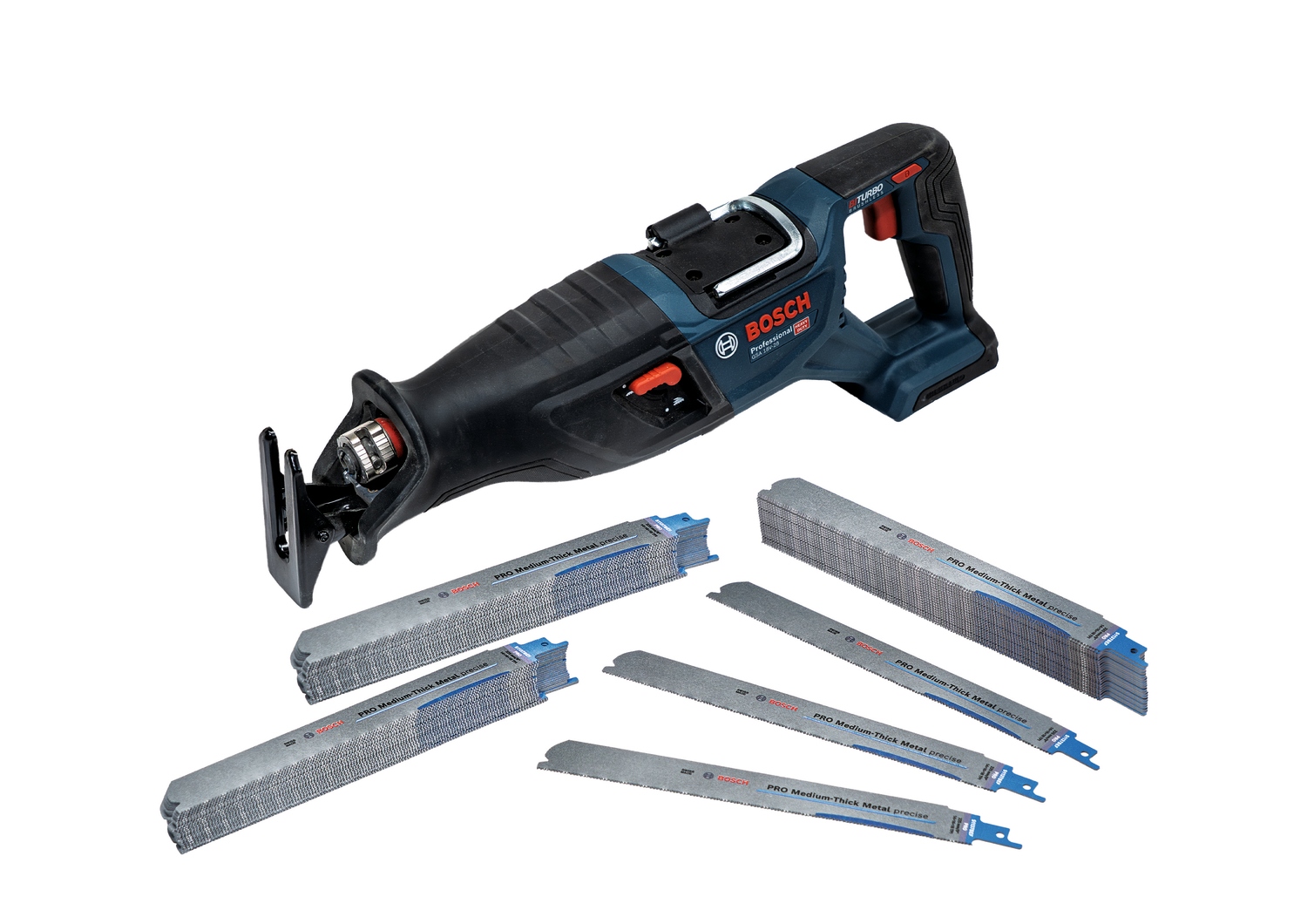 Bosch Blauw Accessoires 061599767U GSA 18V-28 Accu reciprocating saw + 75 PRO Medium-Thick Metal reciprocating saw blades excl. battery and charger in box