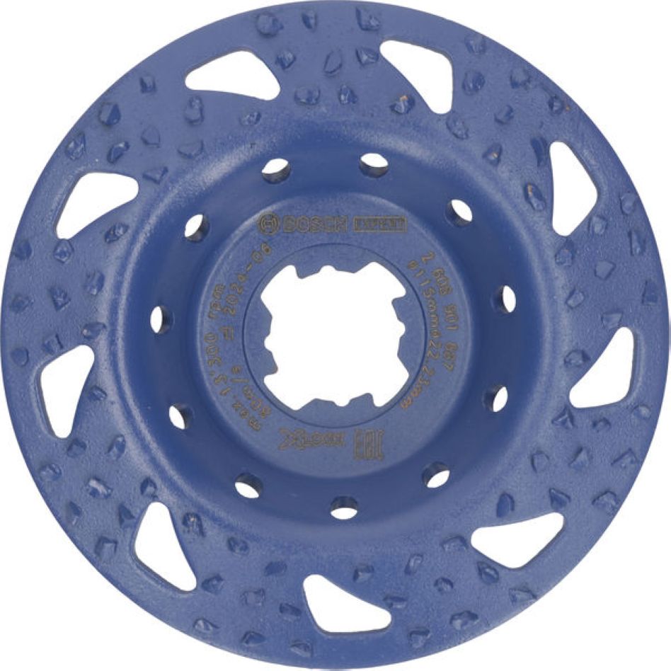 Bosch Professional Accessories 2608901687 EXPERT Multi Material Carbide Grinding Head Coarse, X-Lock, 115 mm, 22.23 mm, Angled