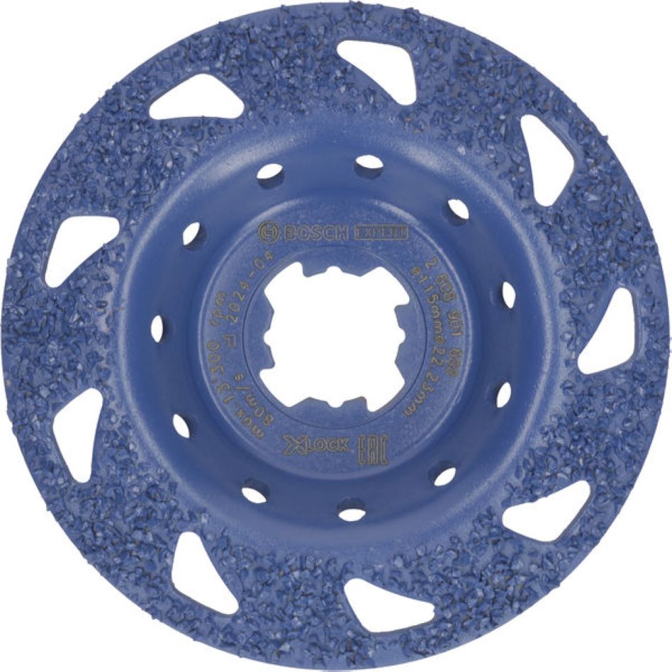 Bosch Professional Accessories 2608901688 EXPERT Multi Material Carbide Grinding Head Medium, X-Lock, 115 mm, 22.23 mm, Angled