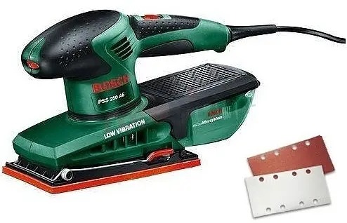 Bosch DIY 060334020F PSS 250 AE orbital sander set in box