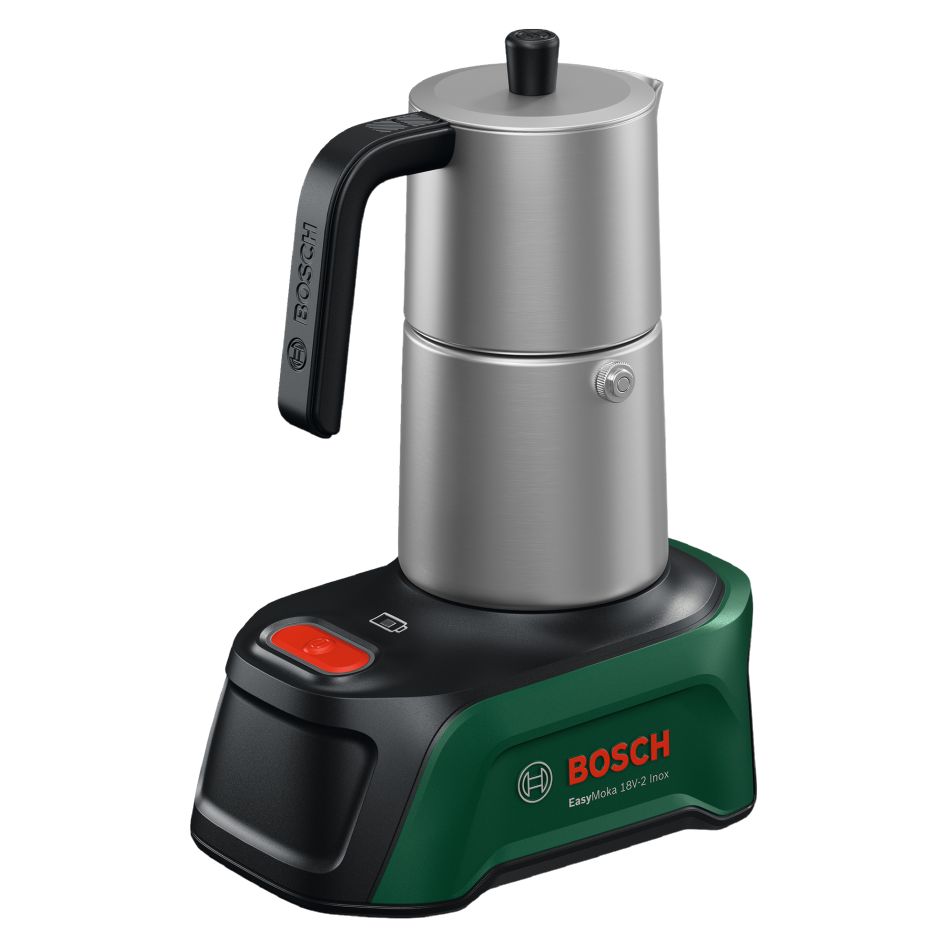 Bosch DIY 06039E4100 EasyMoka 18V-2 Inox cordless coffee maker excl. battery and charger 1x base station in box