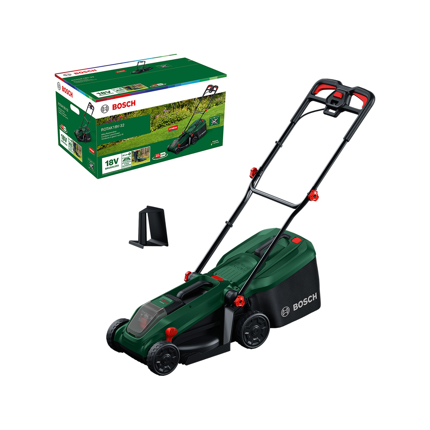 Bosch DIY 06008B9P01 Rotak 18V-32 cordless mower excl. battery and charger 1x mulching plug in box